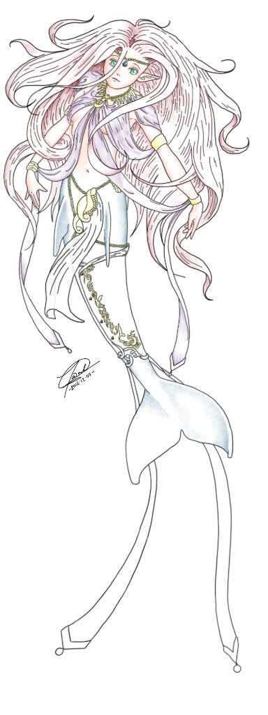 Drawings|Beribboned mermaid